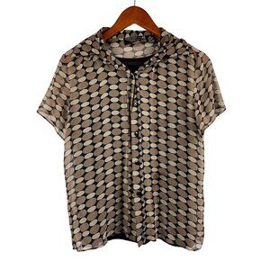 New York City Design Co. S Short Sleeve Button-Up Blouse With Tank